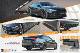 FLOW Designs  Falcon FGX Full Lip Splitter Set (TEXTURED BLACK) - MODE Auto Concepts