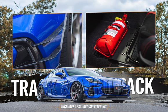 FLOW Designs  ZD8 BRZ STI Full Lip Splitter Set (TEXTURED BLACK) - MODE Auto Concepts