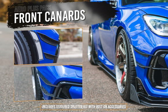 FLOW Designs  ZD8 BRZ STI Full Lip Splitter Set (TEXTURED BLACK) - MODE Auto Concepts