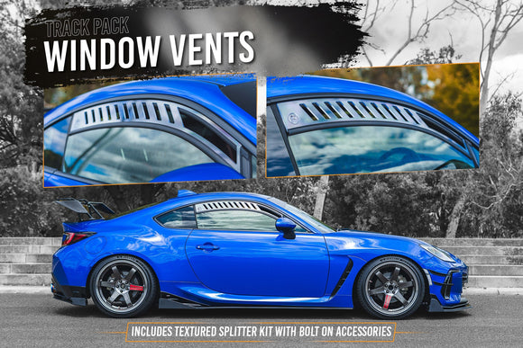 FLOW Designs  ZD8 BRZ STI Full Lip Splitter Set (TEXTURED BLACK) - MODE Auto Concepts