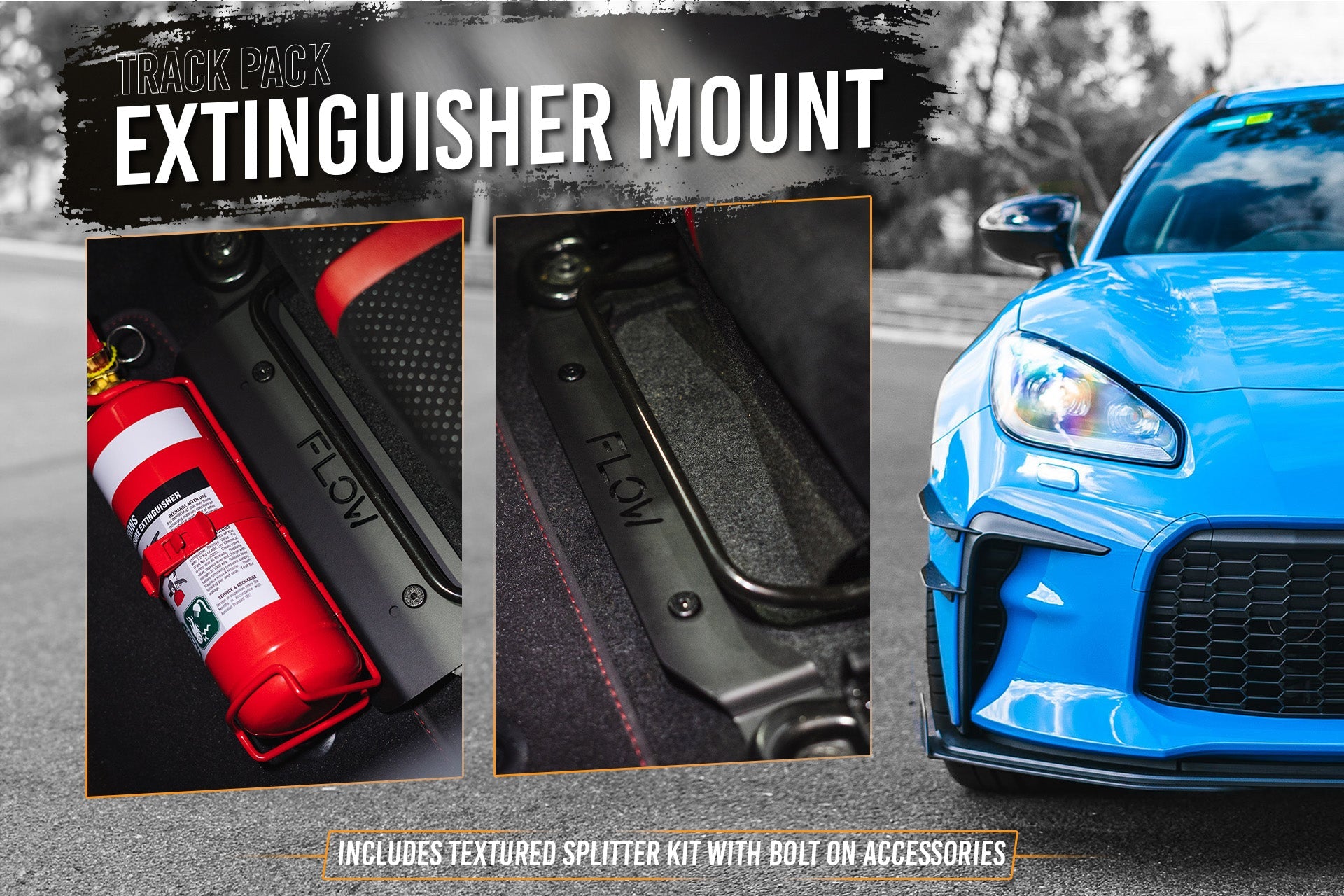 FLOW Designs  GR86 ZN8 Full Lip Splitter Set (TEXTURED BLACK) - MODE Auto Concepts