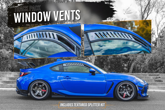 FLOW Designs  ZD8 BRZ STI Full Lip Splitter Set (TEXTURED BLACK) - MODE Auto Concepts