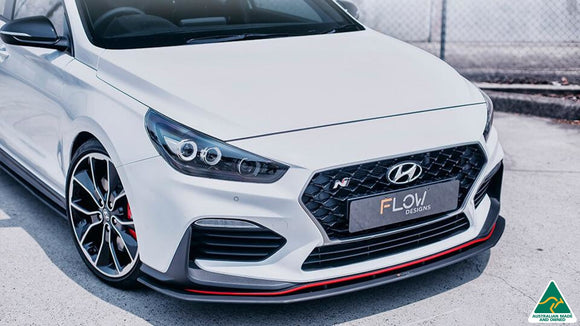White Hyundai i30N Fastback Front Lip Splitter