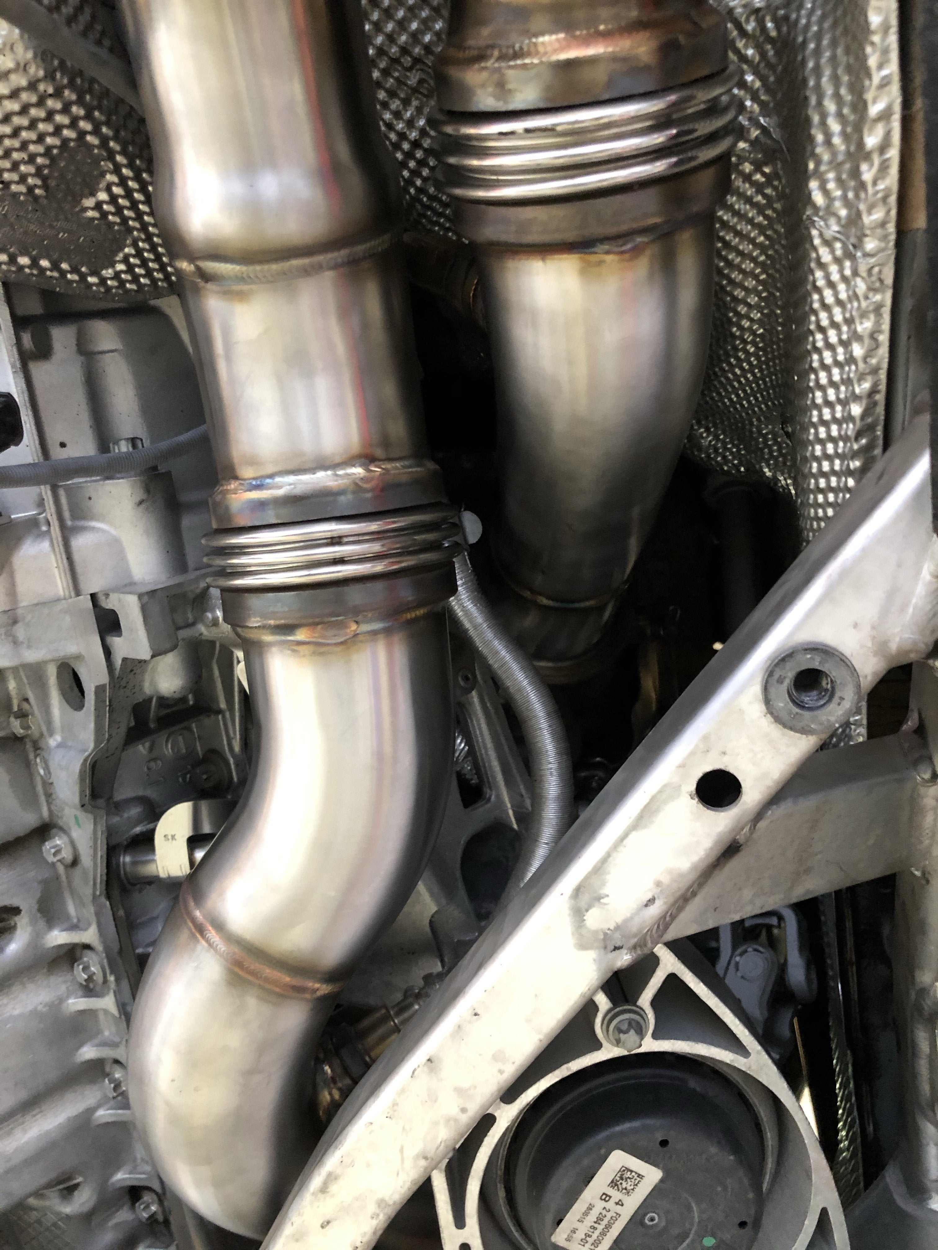 MODE Design 200cpsi Catted Downpipe w. Heatshield S55 BMW M3 F80