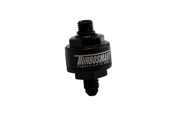 Turbosmart  Billet Turbo Oil Feed Filter 44um -4AN to -4AN ORB - Black