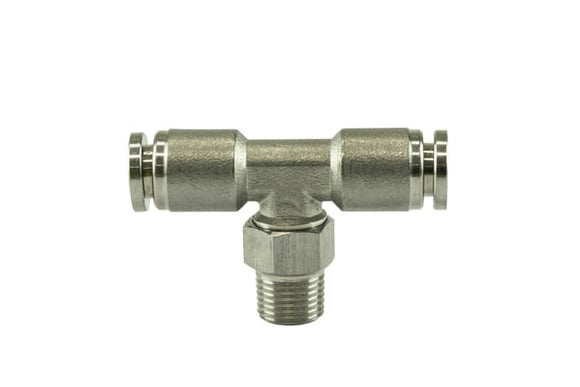 Turbosmart  Pushloc Fitting Stainless Steel - 1/8" NPT to 1/4" PTC Tee