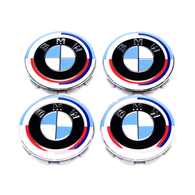 Emblex BMW 50th Anniversary Style Wheel Center Cap 68mm for BMW 1 2 3 4 5 6 7 8-Series 1M M2 M3 M4 X5M X6M Z3 Z4 Z8 - MODE Auto Concepts