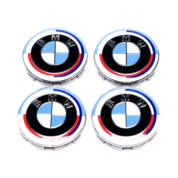 Emblex BMW 50th Anniversary Style Wheel Center Cap 68mm for BMW 1 2 3 4 5 6 7 8-Series 1M M2 M3 M4 X5M X6M Z3 Z4 Z8 - MODE Auto Concepts