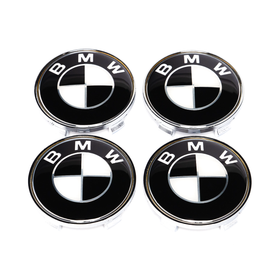 Emblex BMW Style Stealth Black / White Wheel Center Cap 68mm for BMW 1 2 3 4 5 6 7 8-Series 1M M2 M3 M4 X5M X6M Z3 Z4 Z8 - MODE Auto Concepts