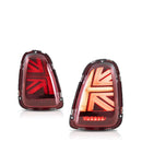 Luminosa Union Jack Style LED Tail Light Red w. Black Trim for MINI Cooper S JCW R56 R57 R58 R59 Hatch - MODE Auto Concepts