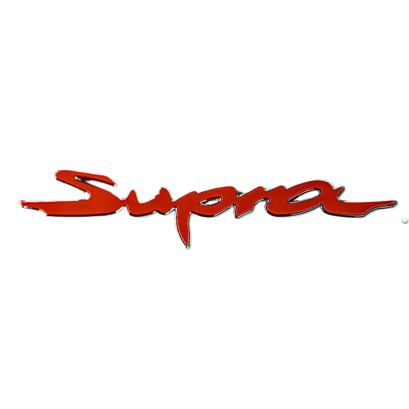 Emblex Gloss Red w. Chrome Outer Supra Rear Badge Emblem for Toyota Supra A90