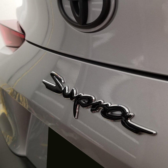 Emblex Gloss Black w. Chrome Outer Supra Rear Badge Emblem for Toyota Supra A90 - MODE Auto Concepts