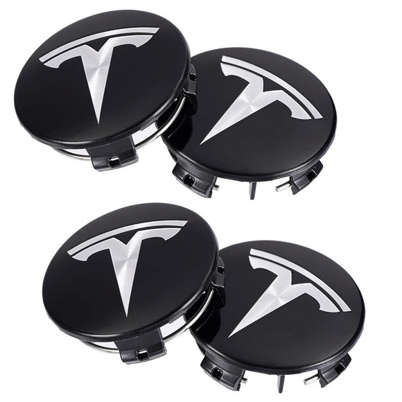 Emblex Tesla Style Black and Silver Wheel Centre Caps Hammer Emblem for Tesla Model S 3 X Y - MODE Auto Concepts