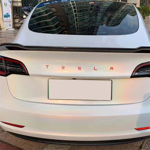 Emblex Tesla Style Gloss Red Rear Badge T-E-S-L-A Lettering for Tesla Model S 3 X Y - MODE Auto Concepts