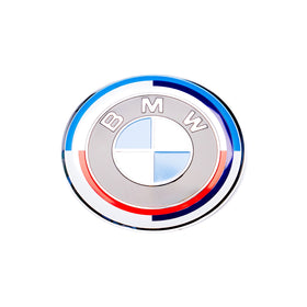 Emblex BMW 50th Anniversary Style Front Badge Emblem for BMW E-Series 1M E82 M3 E90 E92 M5 E60 M6 E63 & 1 3 5 6 7 Series E88 E91 E61 E64 E65 - MODE Auto Concepts