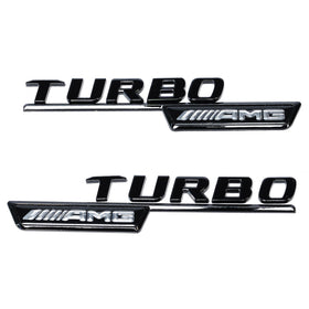 Emblex Gloss Black AMG Turbo Side Fender Badge Emblem for Mercedes Benz A45 AMG - MODE Auto Concepts