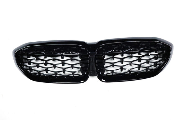 Exon Gloss Black Diamond Grille for BMW 3-Series inc. 320i 330i M340i G20 G21 G28 (2018-2022)