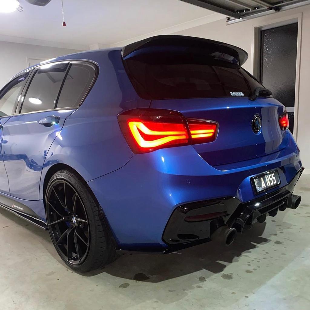 Exon Gloss Black Rear Diffuser w. Dual Outlet for BMW 1-Series M135i ...