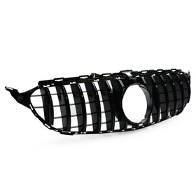 Exon Gloss Black w. Chrome Strip Panamericana GT Style Grille for Mercedes Benz C-Class & C43 AMG (W205) (15-21) - MODE Auto Concepts