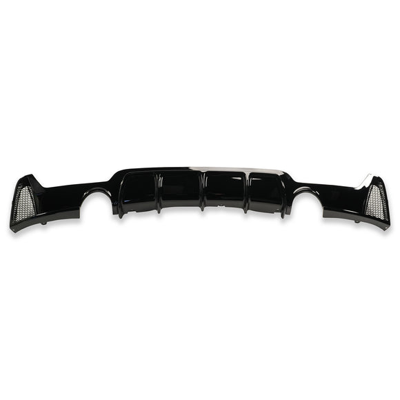Double Rear Diffuser Exon Gloss Black M Performance Style Rear Diffuser w. Dual Outlet for ...