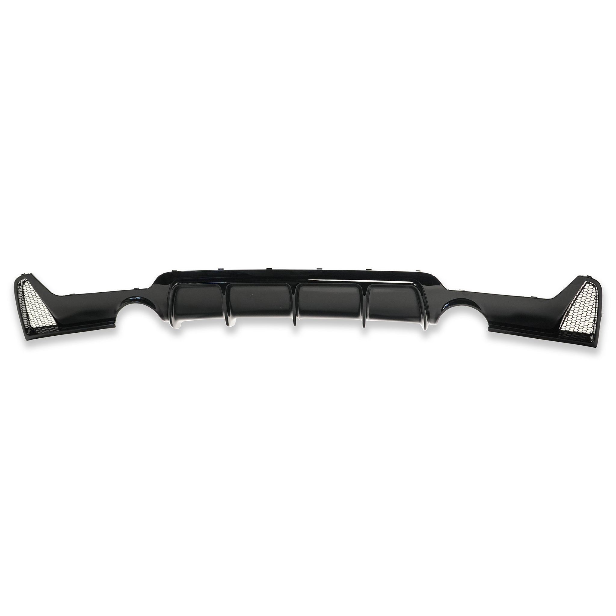 Double Rear Diffuser Exon Gloss Black M Performance Style Rear Diffuser w. Dual Outlet for ...