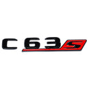 Emblex Gloss Black & Red C63s Badge Emblem for Mercedes Benz AMG C63 S W205 - MODE Auto Concepts