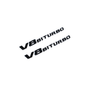Emblex Gloss Black V8 BiTurbo Side Fender Badge Emblem for Mercedes Benz AMG C63 S W205 - MODE Auto Concepts
