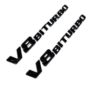 Emblex Gloss Black V8 BiTurbo Side Fender Badge Emblem for Mercedes Benz AMG C63 S W205 - MODE Auto Concepts