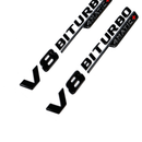 Emblex Gloss Black V8 BiTurbo 4MATIC+ Side Fender Badge Emblem for Mercedes-Benz AMG GLC63 S X253 C253 - MODE Auto Concepts