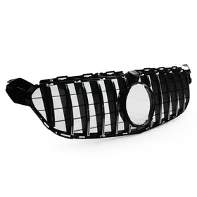 Exon Gloss Black w. Chrome Strip Panamericana GT Style Grille for Mercedes Benz C63/C63s AMG W205 (15-21) - MODE Auto Concepts