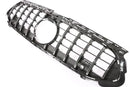 Exon Gloss Black w. Chrome Strip Panamericana GT Style Grille for Mercedes Benz A-Class & A35 AMG W177 Facelift (2023-present) - MODE Auto Concepts