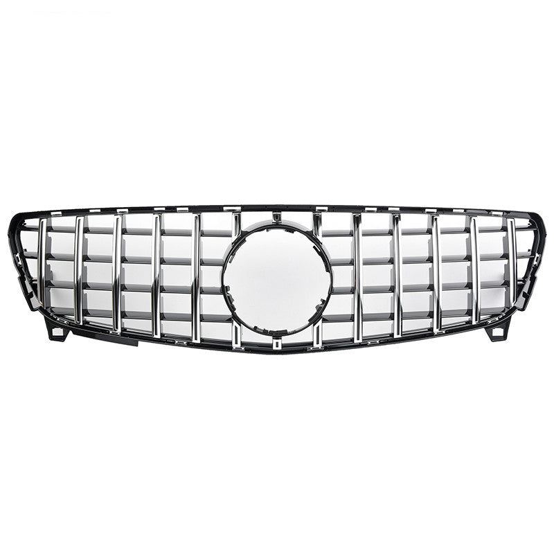 Exon Gloss Black w. Chrome Strip Panamericana GT Style Grille for Mercedes Benz A-Class & A45 AMG W176 Facelift (16-18)