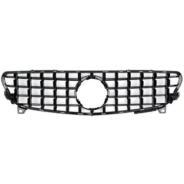 Exon Gloss Black w. Chrome Strip Panamericana GT Style Grille for Mercedes Benz A-Class & A45 AMG W176 Facelift (16-18) - MODE Auto Concepts