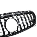 Exon Gloss Black w. Chrome Strip Panamericana GT Style Grille for Mercedes Benz A-Class & A45 AMG W176 Pre-Facelift (12-15) - MODE Auto Concepts