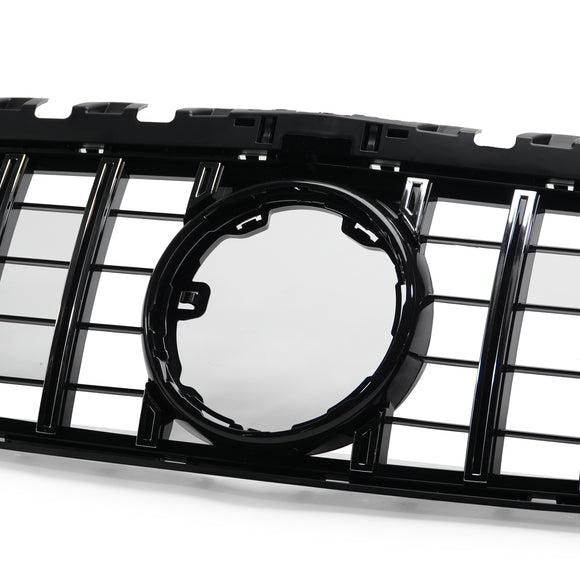 Exon Gloss Black w. Chrome Strip Panamericana GT Style Grille for Mercedes Benz A-Class & A35 AMG W177 (18-23) - MODE Auto Concepts