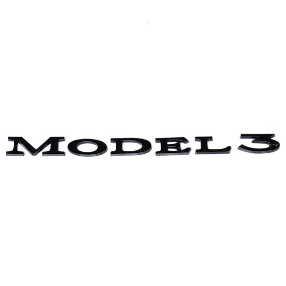 Emblex Tesla Style Gloss Black Rear Badge Emblem for Tesla Model 3 - MODE Auto Concepts