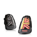 Luminosa Union Jack Style LED Tail Light Blackline w. Black Trim for MINI Cooper S JCW R56 R57 R58 R59 Hatch - MODE Auto Concepts