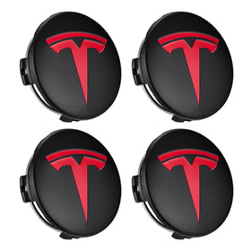Emblex Tesla Style Black and Red Wheel Centre Caps Hammer Emblem for Tesla Model S 3 X Y - MODE Auto Concepts
