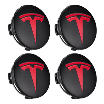 Emblex Tesla Style Black and Red Wheel Centre Caps Hammer Emblem for Tesla Model S 3 X Y - MODE Auto Concepts