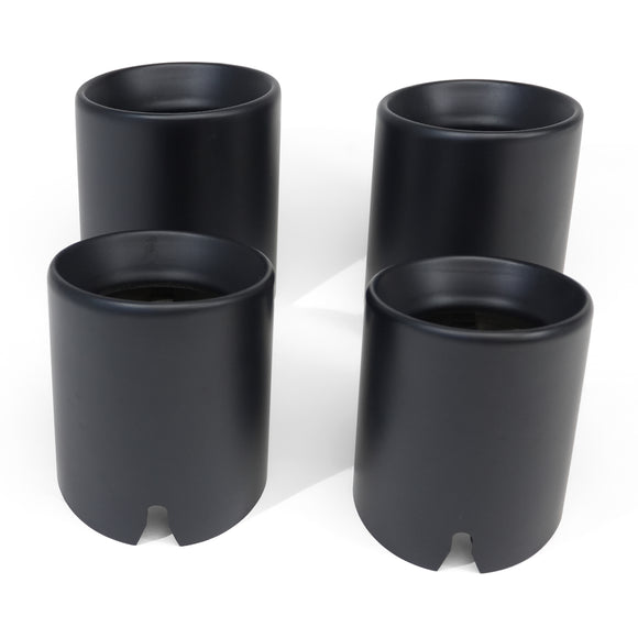 MODE Design 3.75" (98mm) Angle Cut Slip On Exhaust Tips High-Temp Coated Matte Black for BMW M3 F80 M4 F82 M2 Competition F87 S55 - MODE Auto Concepts