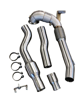 MODE Design 200cpsi Catted 3.5" Downpipe V2 MQB AWD VW Golf MK8 R Audi S3 8Y 2.0T EA888 - MODE Auto Concepts