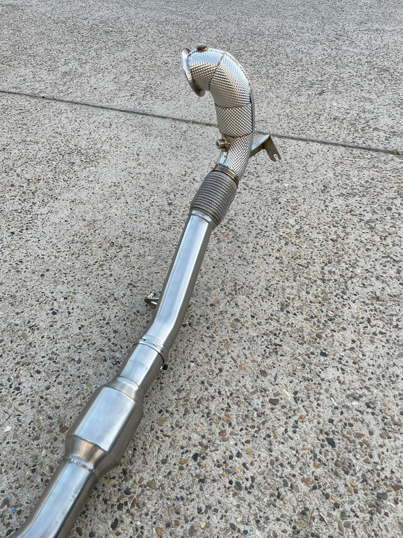 MODE Design Decatted 3.5" Downpipe V2 MQB AWD VW Golf MK8 R Audi S3 8Y 2.0T EA888 - MODE Auto Concepts