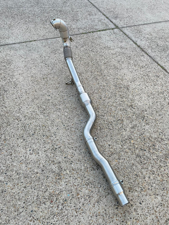 MODE Design 200cpsi Catted 3.5" Downpipe V2 MQB AWD VW Golf MK8 R Audi S3 8Y 2.0T EA888 - MODE Auto Concepts