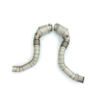 MODE Design 200cpsi Catted Downpipes w. Heatshield for S63 BMW M5 F90 M8 F91 F92 F93