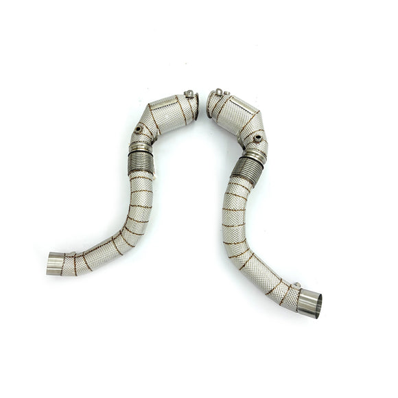 MODE Design 200cpsi Catted Downpipes w. Heatshield for S63 BMW M5 F90 M8 F91 F92 F93