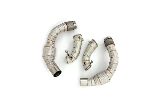 MODE Design 200cpsi Catted w. Heat Shield Downpipe S63R S63 BMW X5M F95 X6M F96