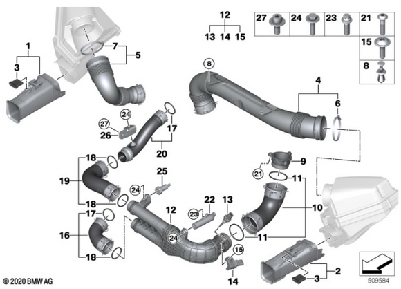 MODE Design Charge Pipe Kit for S58 BMW M3 G80 M4 G82 G83 M2 G87 - MODE Auto Concepts