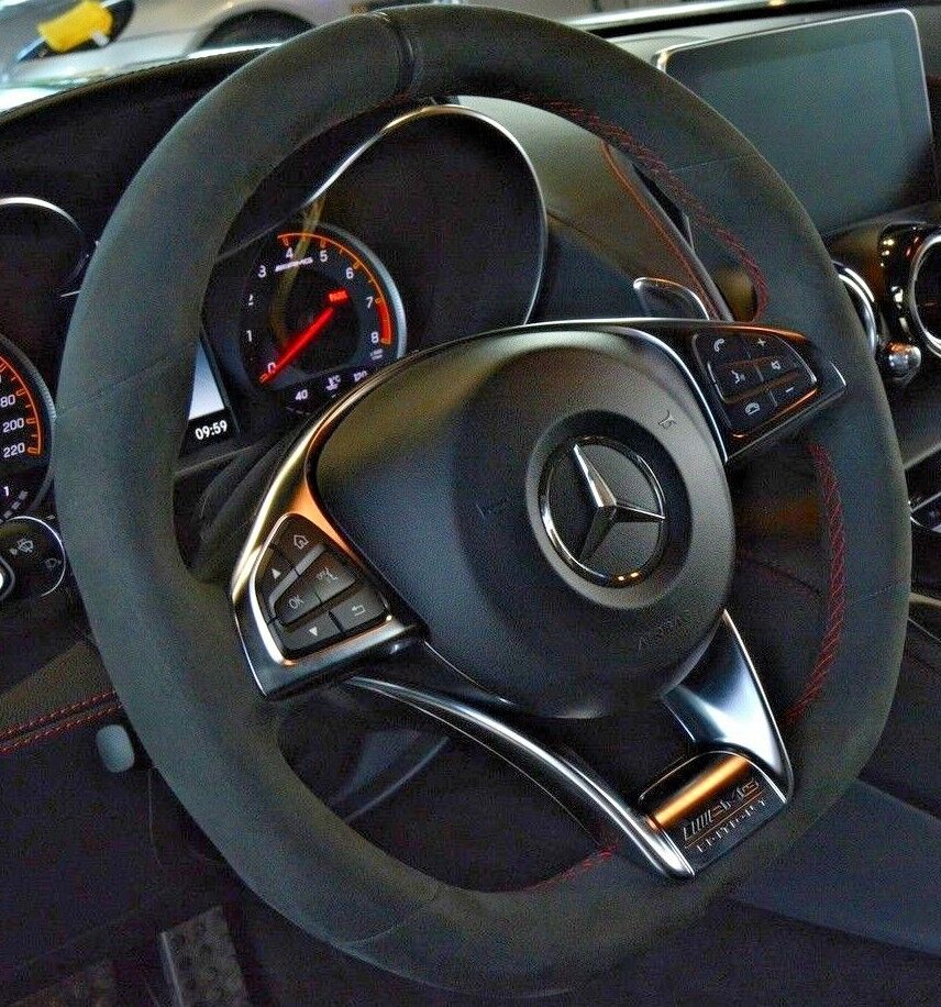 MODE Genuine Alcantara Custom Steering Wheel Cover for Mercedes Benz AMG Models 2015-2018 - MODE Auto Concepts