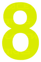 Track Day 150mm Day Glo Number Zero to Nine [0-9] Sticker / Decal Motorsport Australia CAMS Approved