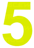 Track Day 150mm Day Glo Number Zero to Nine [0-9] Sticker / Decal Motorsport Australia CAMS Approved